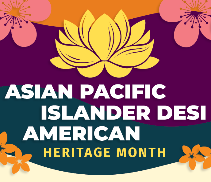 Asian Pacific Islander Desi American heritage month decorative flyer