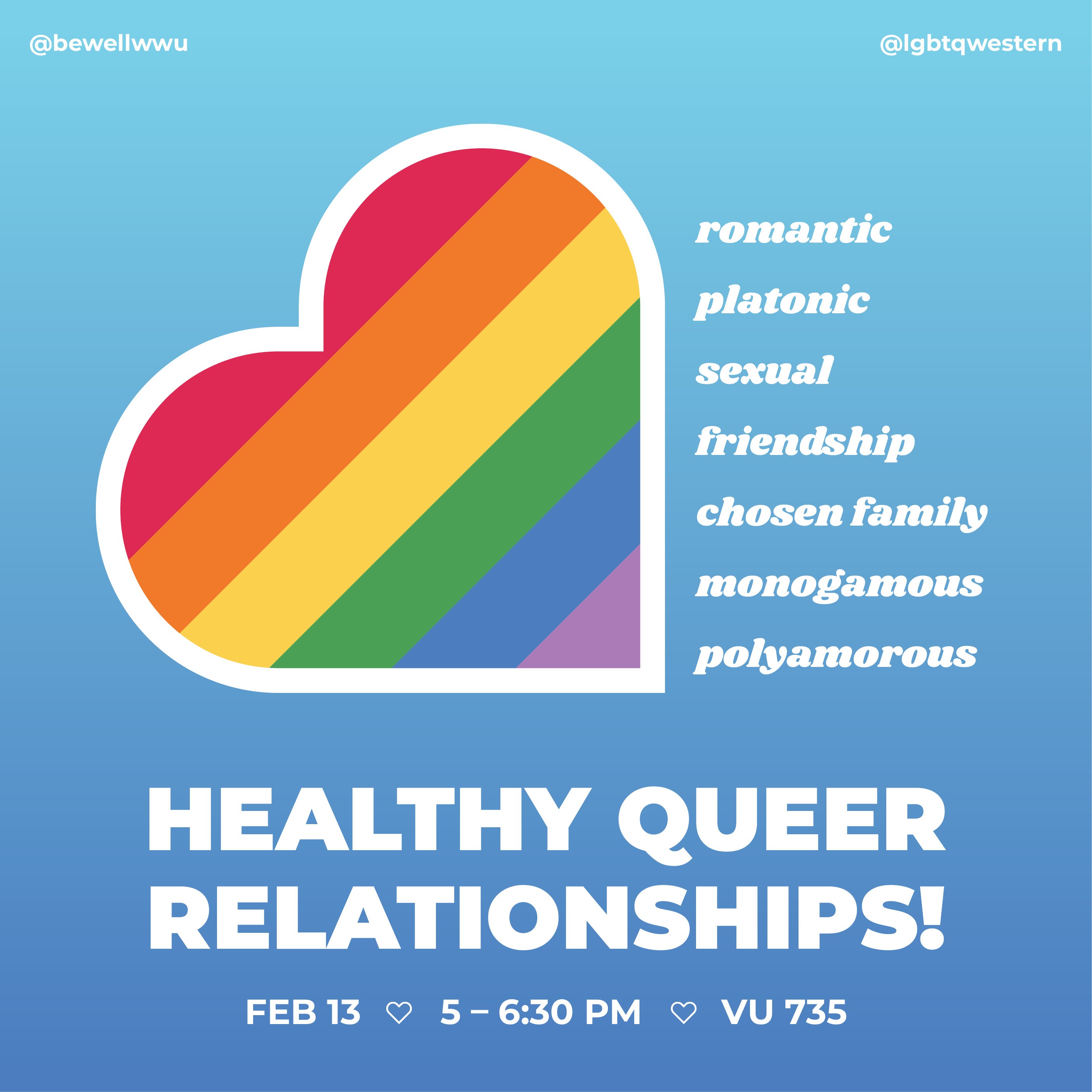 a decorative graphic advertising the Healthly Queer Relationships workshop. 