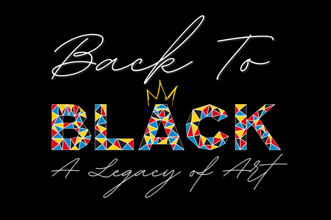 A decorative graphic advertising Black History Month events.
